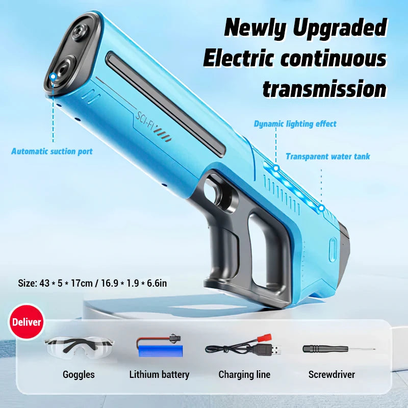 Children's Fully Automatic Water Storage Gun Large Capacity Electric Water Absorbing Toy Gun Summer Outdoor Water Toy Gift